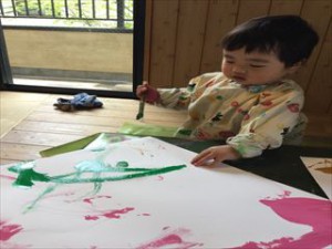 「しゅうーっと長い線を描いたよ」