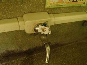 うわ!水道にいる!